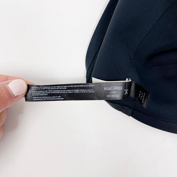 New Intimately Free People Small S Black Bringley Longline Bralette Cutout Back - Picture 10 of 12